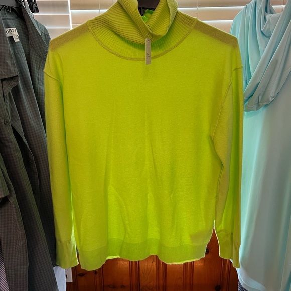 Free People Green Cowl Neck Cashmere Sweater Cozy Style